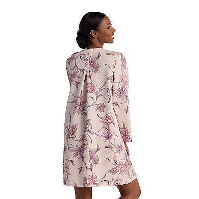 Women's Miss Elaine Essentials Quilt-In-Knit Short Snap Robe