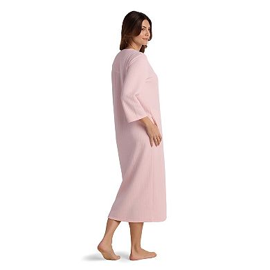 Women's Miss Elaine Essentials Quilt-In-Knit Long Zip Robe