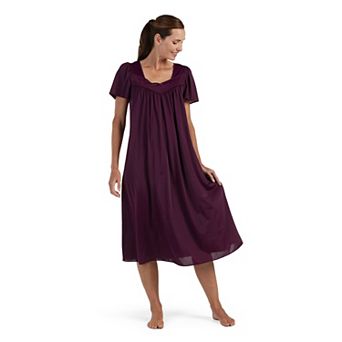 Petite Miss Elaine Essentials Tricot Long Gown with Flutter Sleeves