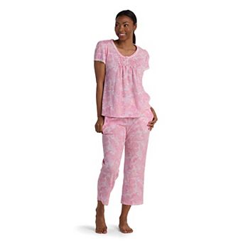 Women's Miss Elaine Essentials Cottonessa Long Pajama Top & Pajama Bottoms Set