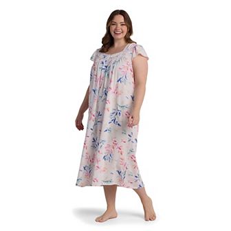 Plus Size Miss Elaine Essentials Silkyknit Long Nightgown