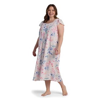 Plus Size Miss Elaine Essentials Silkyknit Long Nightgown