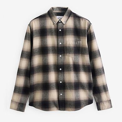 Men's NEXT Long Sleeve Mono Check Shirt
