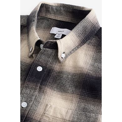 Men's NEXT Long Sleeve Mono Check Shirt