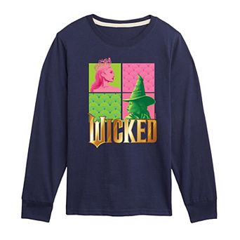 Boys 8-20 Wicked Glinda & Elpha Grid Long Sleeve Graphic Tee
