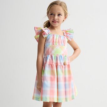 Girls 4-12 Bonnie Jean Linen Peasant Flounce Dress
