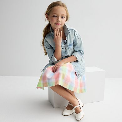 Girls 4-12 Bonnie Jean Linen Peasant Flounce Dress
