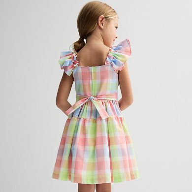 Girls 4-12 Bonnie Jean Linen Peasant Flounce Dress