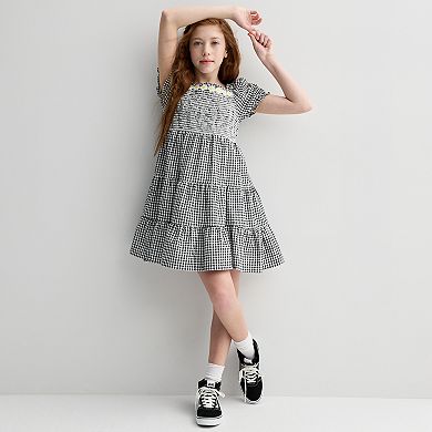 Girls 4-12 Bonnie Jean Puffed Sleeve Smocked Daisy Dress with Purse