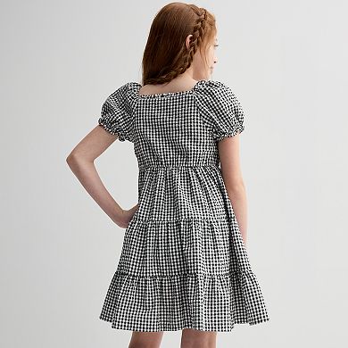 Girls 4-12 Bonnie Jean Puffed Sleeve Smocked Daisy Dress with Purse