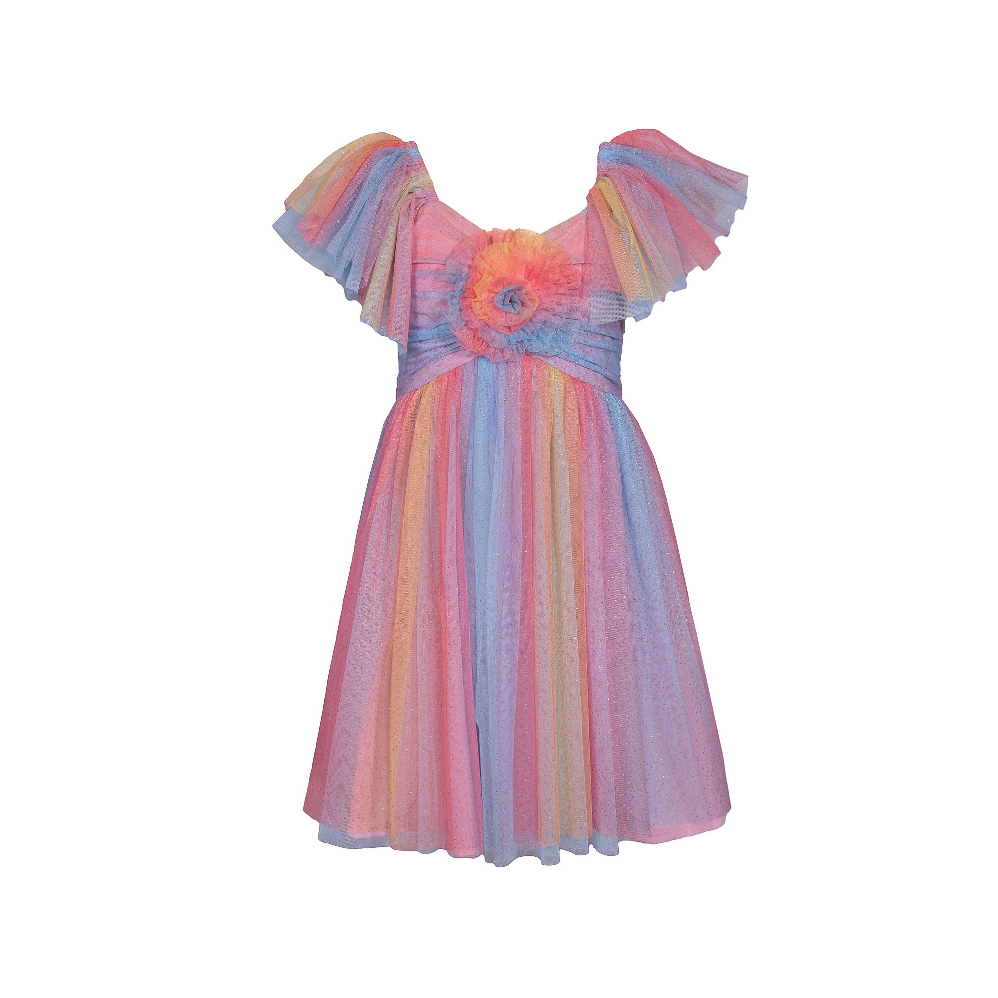 Girls 7-20 Bonnie Jean Rainbow Mesh Tulle Dress in Regular & Plus Size, Gi