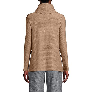 Women's Lands' End Relaxed Long Sleeve Cowl Neck Top