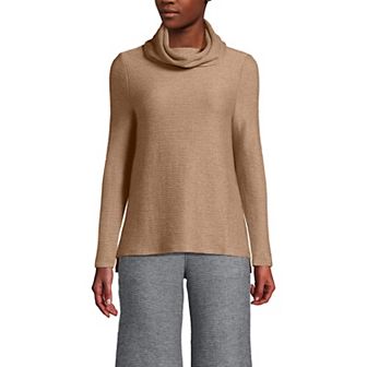 Women's Lands' End Relaxed Long Sleeve Cowl Neck Top