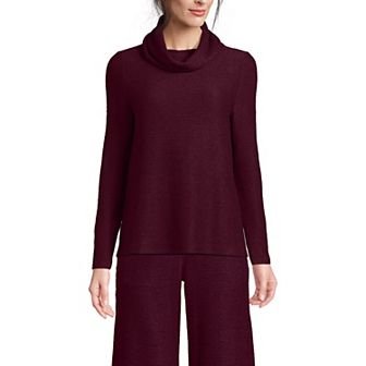 Women's Lands' End Relaxed Long Sleeve Cowl Neck Top