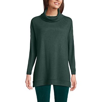 Women's Lands' End Long Sleeve Cozy Knit Cowl Neck Tunic