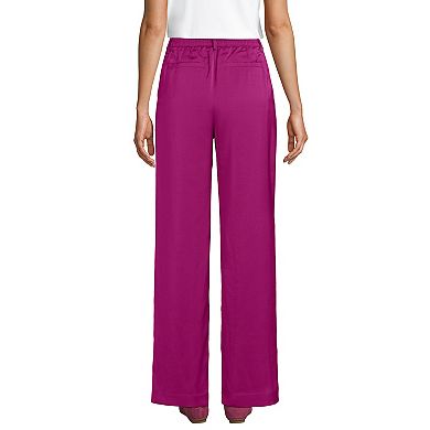 Women's Lands' End Satin Wide Leg Pleated Pants