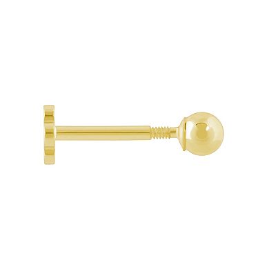 Celebration Gems 14k Gold 3 mm Ball Labret Stud
