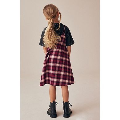 Girls 4-12 NEXT Check Slip Dress & Tee