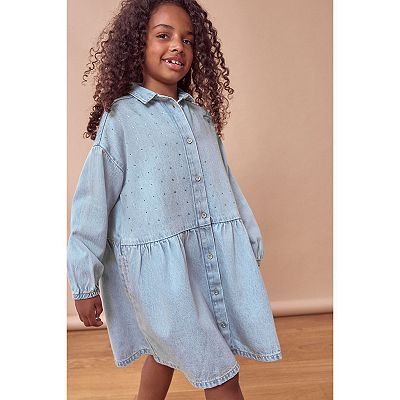 Girls denim dress next hotsell