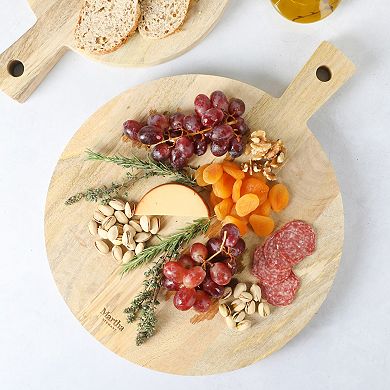 Martha Stewart Kindale 18" x 14" Round Mango Wood Charcuterie Board