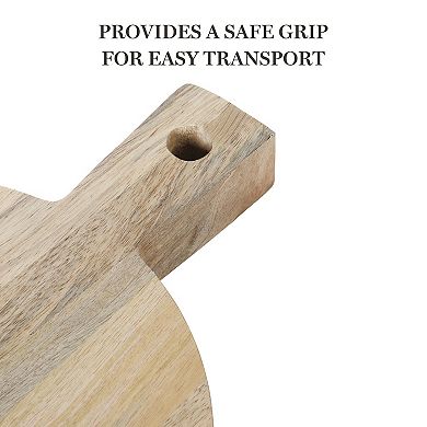 Martha Stewart Kindale 18" x 14" Round Mango Wood Charcuterie Board