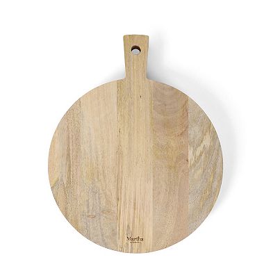 Martha Stewart Kindale 18" x 14" Round Mango Wood Charcuterie Board