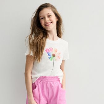 Girls 6-20 SO® Textured Graphic Tee in Regular & Plus Size