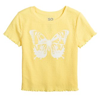 Girls 6-20 SO® Textured Graphic Tee in Regular & Plus Size