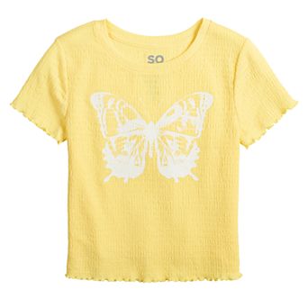 Girls 6-20 SO® Textured Graphic Tee in Regular & Plus Size