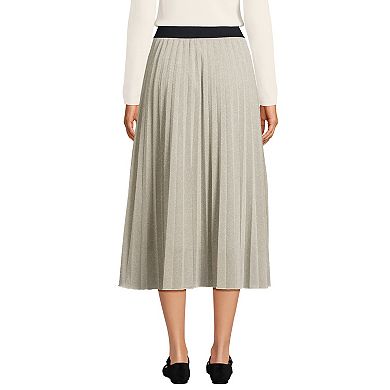 Women's Lands' End Knit Foil Pleated Midi Skirt