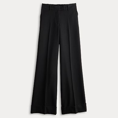 Juniors' SO High Rise Cuffed Wide Leg Trousers