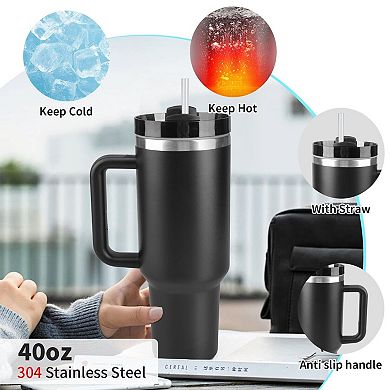 40oz Large Stainless Steel Thermal Travel Mug With Handle