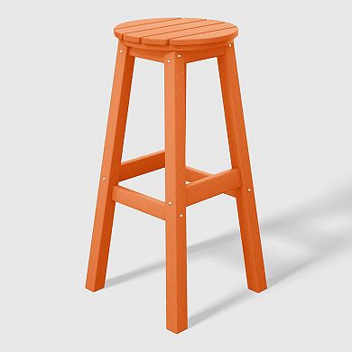 Westintrends 29" Hdpe Outdoor/patio Round Bar Stool (set Of 2)