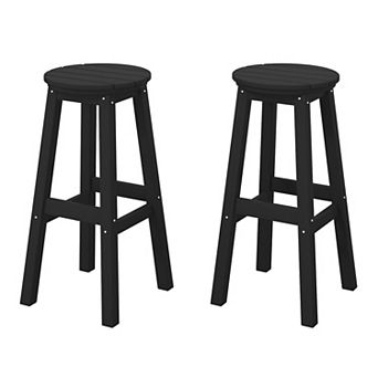 Westintrends 29" Hdpe Outdoor/patio Round Bar Stool (set Of 2)