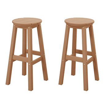Westintrends 29" Hdpe Outdoor/patio Round Bar Stool (set Of 2)