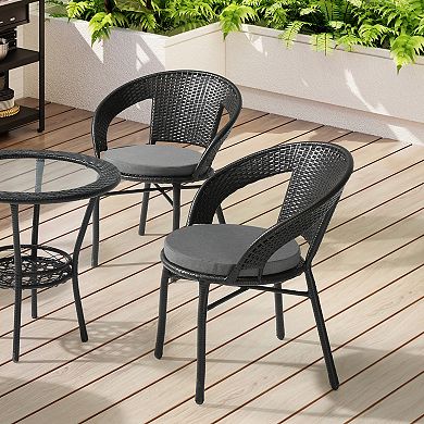 Westintrends Outdoor/patio Dining Chair Round Seat Cushion (set Of 4), 18" X 18"