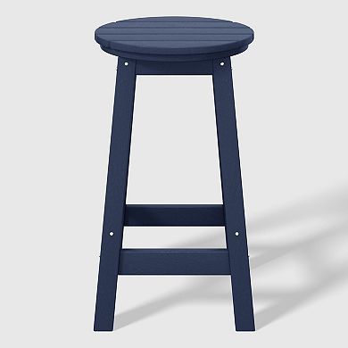 Westintrends 24" Hdpe Outdoor/patio Round Counter Stool (set Of 3)