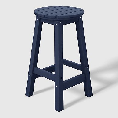 Westintrends 24" Hdpe Outdoor/patio Round Counter Stool (set Of 3)