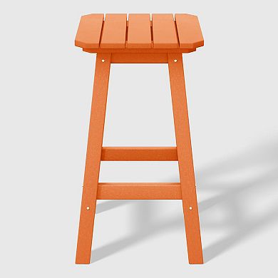 Westintrends 24" Hdpe Outdoor/patio Square Backless Counter Stool (set Of 3)