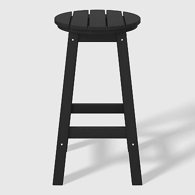 Westintrends 24" Hdpe Outdoor/patio Round Counter Stool (set Of 2)