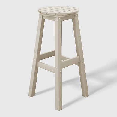 Westintrends 29" Hdpe Outdoor/patio Round Bar Stool (set Of 2)