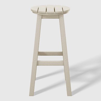 Westintrends 29" Hdpe Outdoor/patio Round Bar Stool (set Of 2)