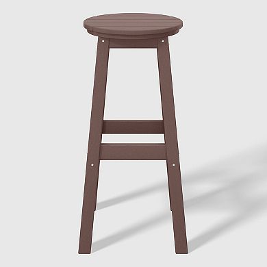 Westintrends 29" Hdpe Outdoor/patio Round Bar Stool (set Of 3)