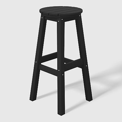 Westintrends 29" Hdpe Outdoor/patio Round Bar Stool (set Of 3)