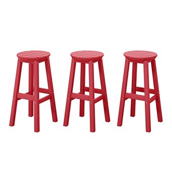 Westintrends 29" Hdpe Outdoor/patio Round Bar Stool (set Of 3)