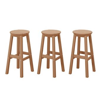 Westintrends 29" Hdpe Outdoor/patio Round Bar Stool (set Of 3)