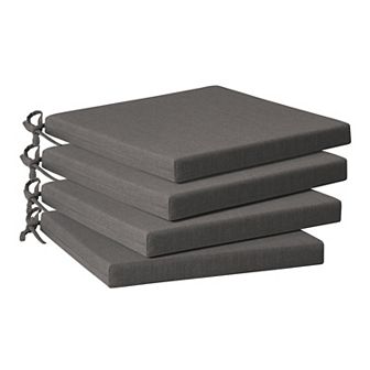 Westintrends Outdoor/patio Dining Chair Square Seat Cushion (set Of 4), 19" X 17"