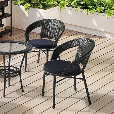 Westintrends Outdoor/patio Dining Chair Round Seat Cushion (set Of 4), 16" X 16"