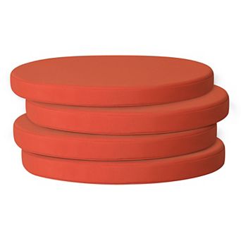 Westintrends Outdoor/patio Dining Chair Round Seat Cushion (set Of 4), 16" X 16"