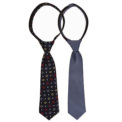 Gioberti Kid's Long Sleeve Dress Shirt With Design Tie Set